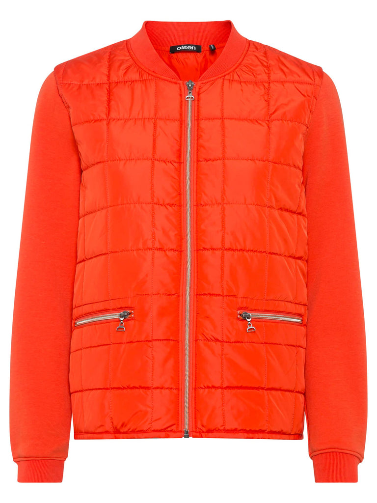 French Flair Quilted Jacket with Jersey Sleeves