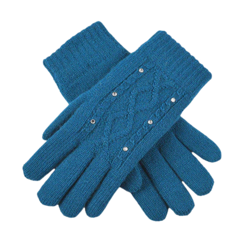 KNIT GLOVES WITH RHINESTONES