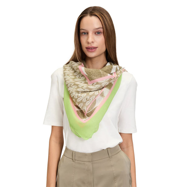 Woven Scarf Green/Khaki/Pink