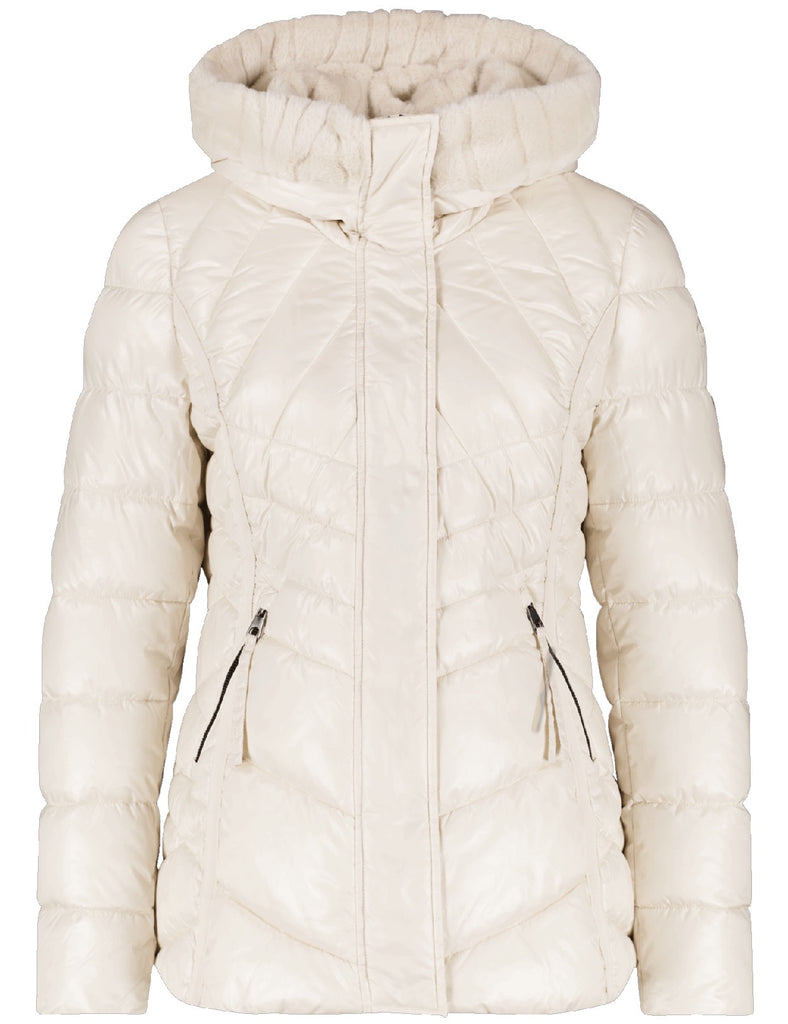 Diamonds & Jade Faux Fur Hooded Quilted Jacket