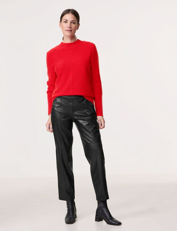 Symbiotic Red Ribbed Neck Jumper