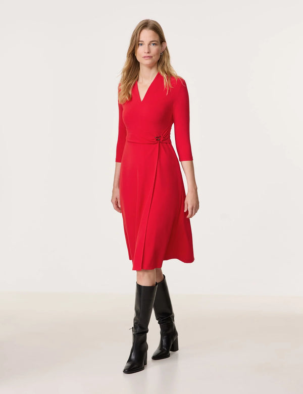 Gerry Weber Elegant Wrap-Over Dress-red-model