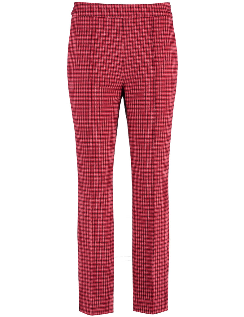Gerry Weber Symbiotic Red Patterned Trousers - Jersey Fabric