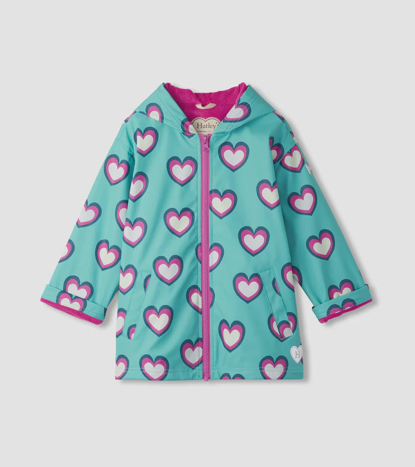 HATLEY-Hearts Colour Changing Zip-Up Rain Jacket