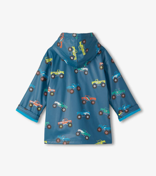 HATLEY-Monster Trucks Zip-Up Rain Jacket-back