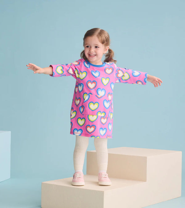 HATLEY Big Groovy Heart Terry Dress-model