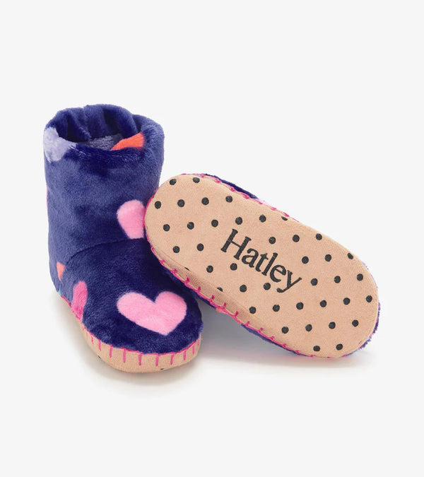 Hatley-Hearts Fleece Slippers-sole