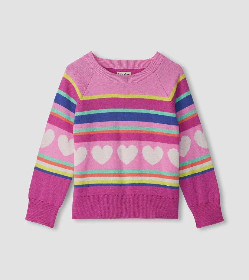 Hatley Girls Rainbow Heart Sweater