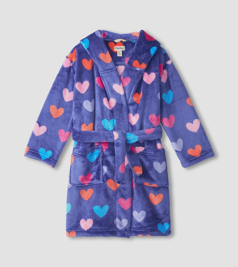 Hearts Fleece Robe-hatley