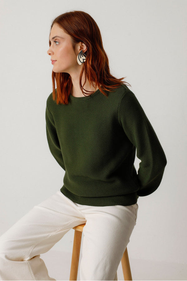 Iradi - GOTS Winter Sweater-SKFK-deep green