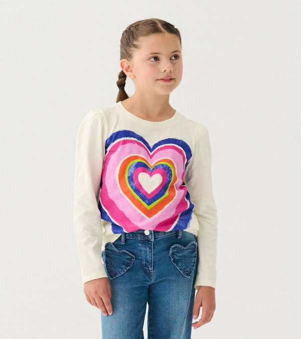 Layered Hearts Long Sleeve Graphic Top-hatley-model