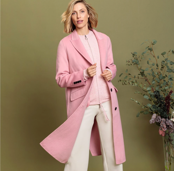 OLSEN LONGLINE COAT WITH WOOL PINK fashion Shot