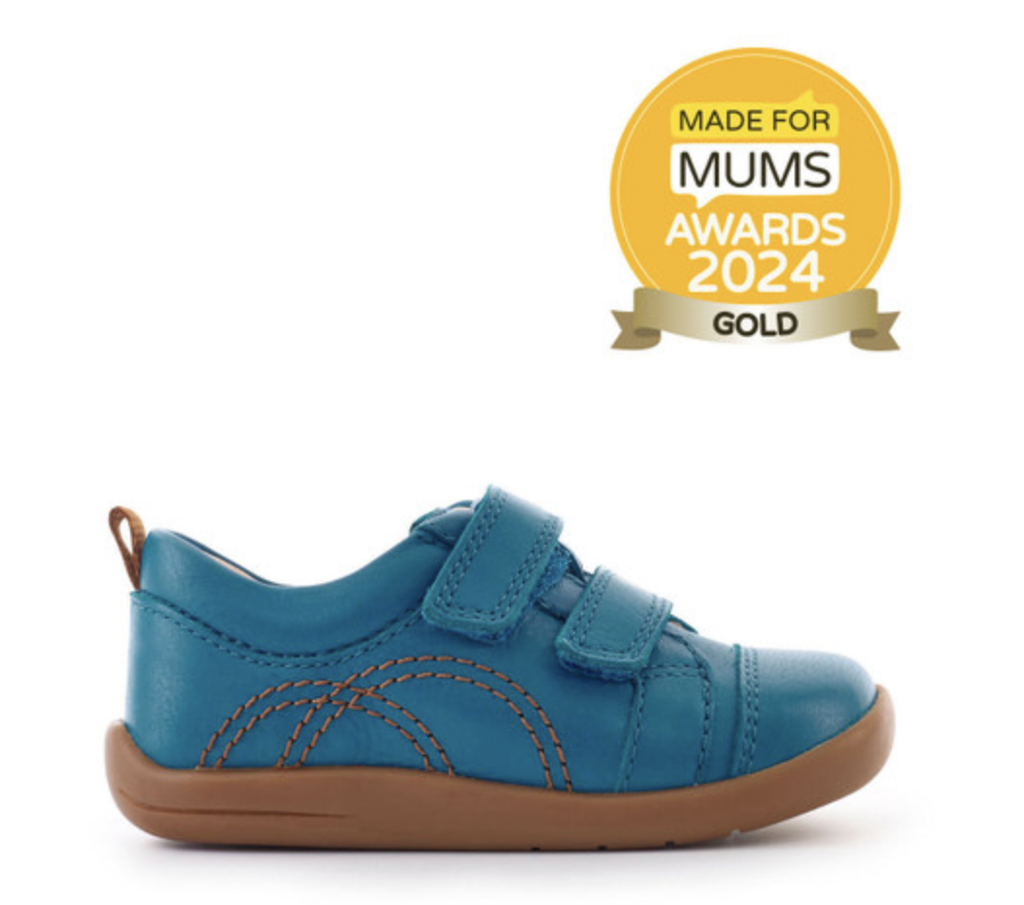 Tree House Blue Leather First Walking Shoes