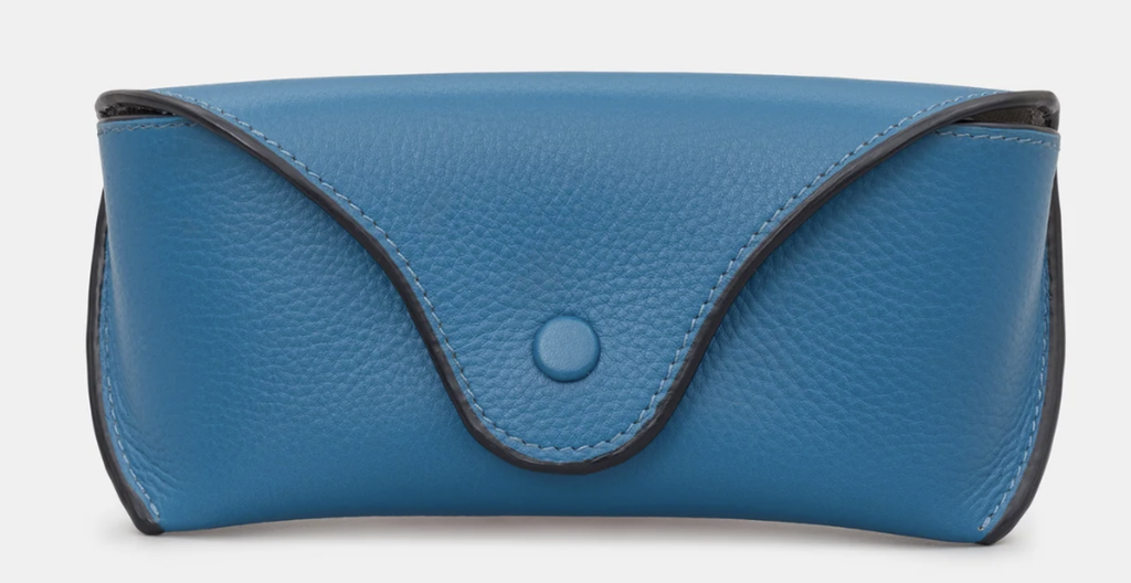 Atlantic Blue Leather Glasses Case