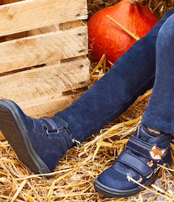 AMIGO FRENCH NAVY LEATHER BEBE BOOTS