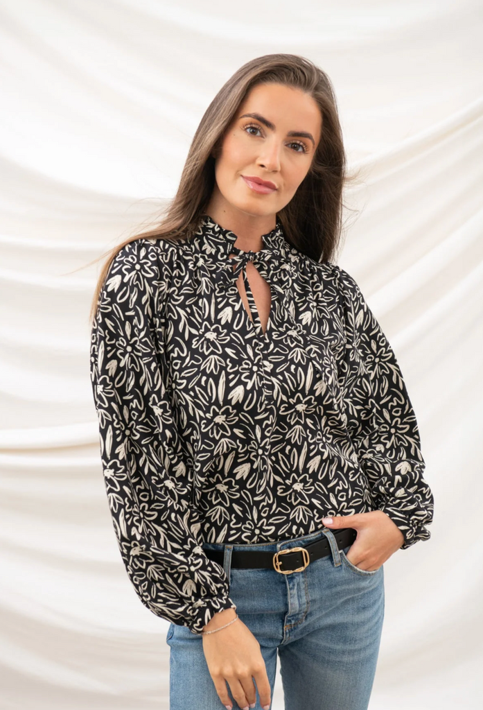 Grace Blouse Black Floral