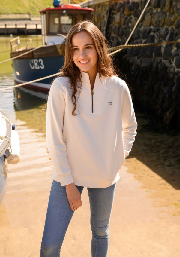 Coral Jersey Half Zip Sweatshirt