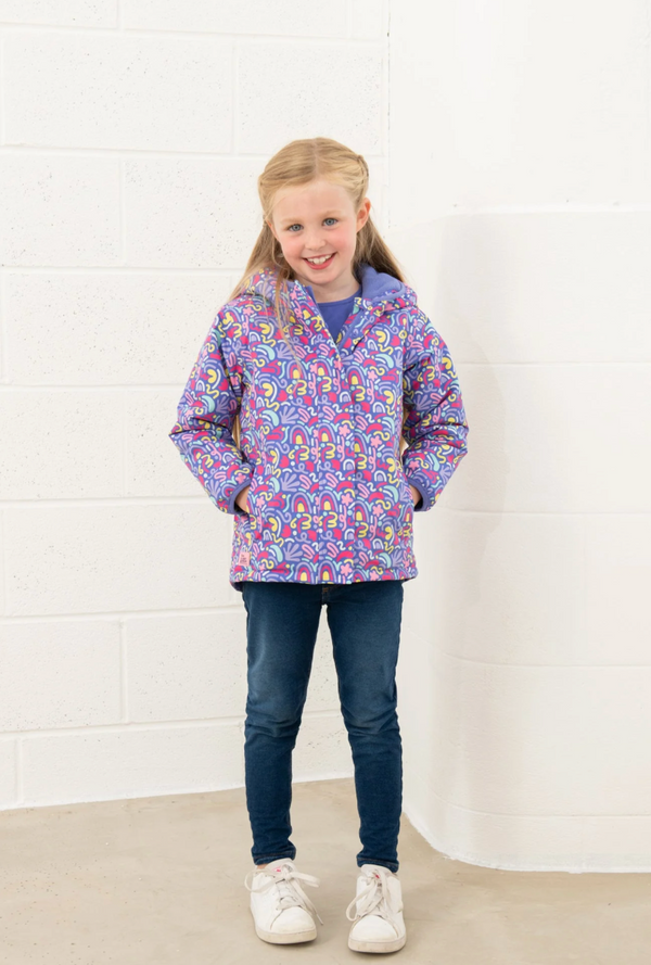 Freya Girls Coat Abstract Print