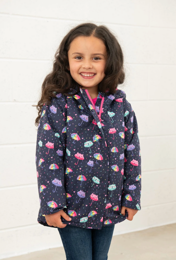 Freya Girls Coat Umbrella Print