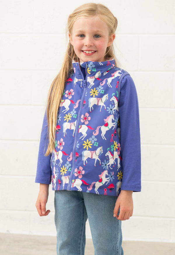 Alex Girls Gilet Horse Print