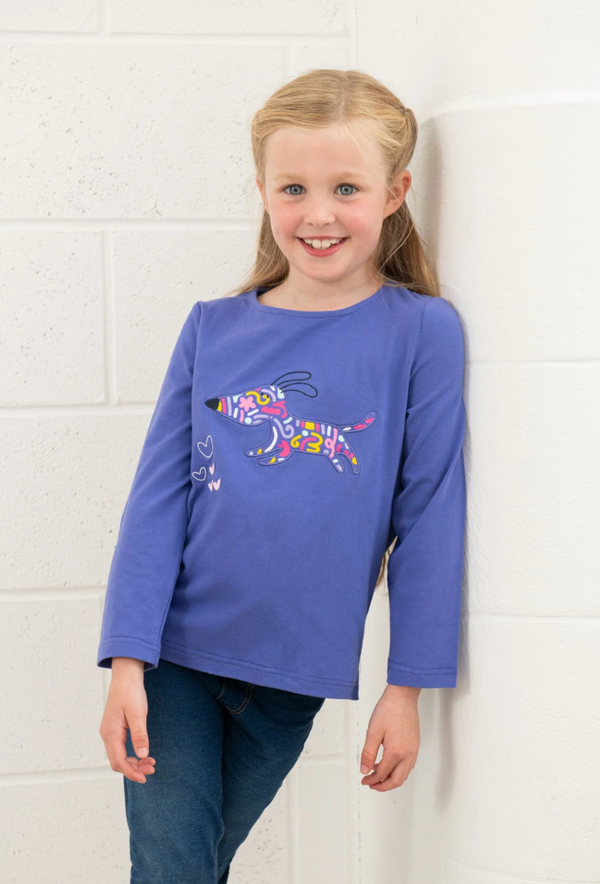 Causeway Long Sleeve Top Dog Print