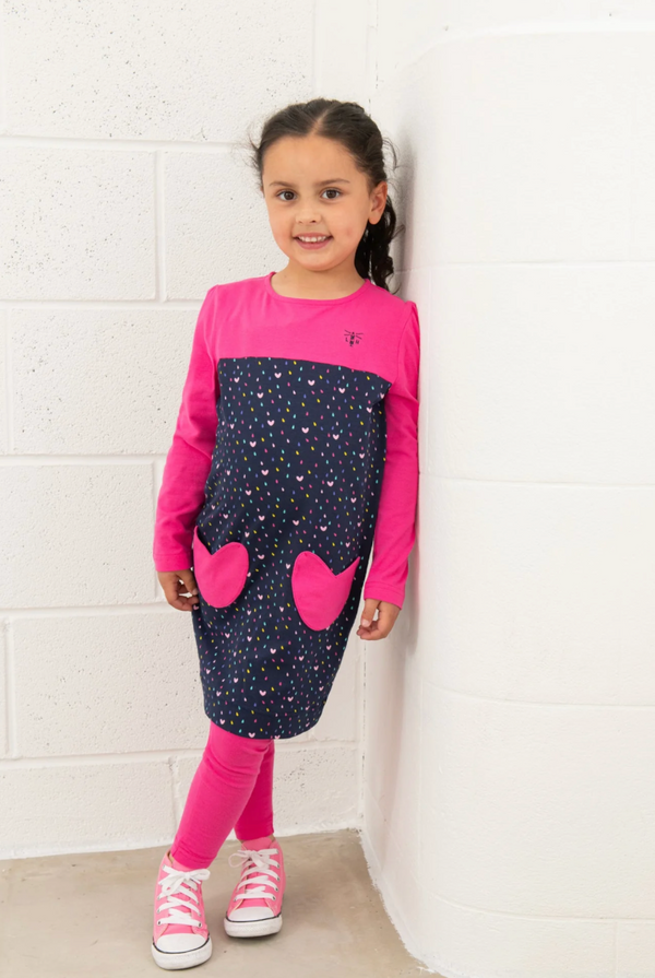 Esme Dress Pink Hearts