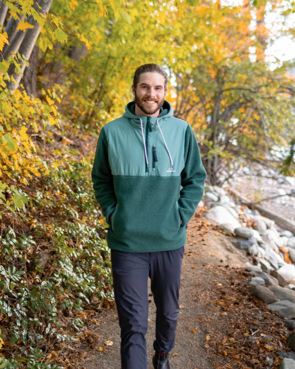 Polar Hybrid 1/4 Zip Hooded Fleece Willow