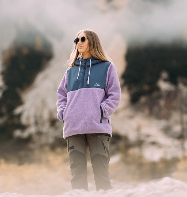 Polar Hybrid 1/4 Zip Hooded Fleece Lavender