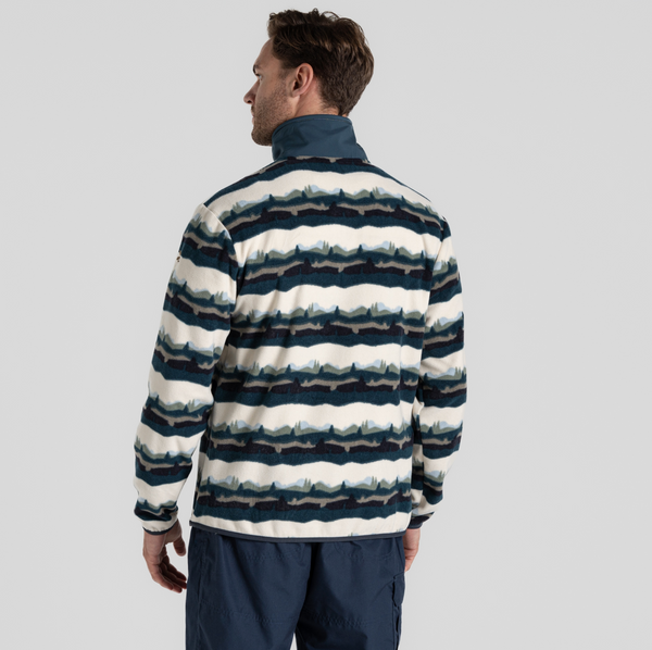 Men's National Trust Losehill Half Zip Fleece | Tranquil Blue Print