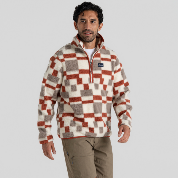 Men's Clifford Half Zip Fleece | Red Beach Print