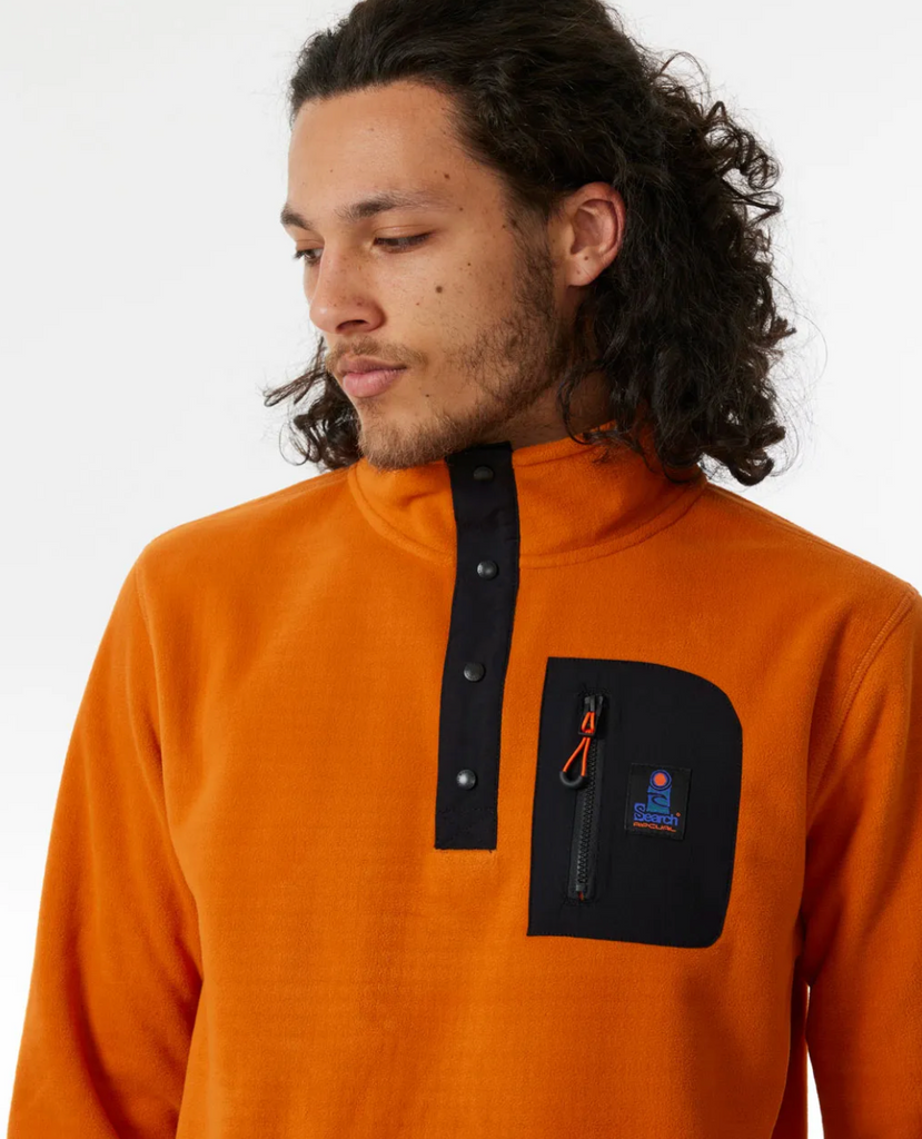 Search Polar Fleece Crew Orange Amber