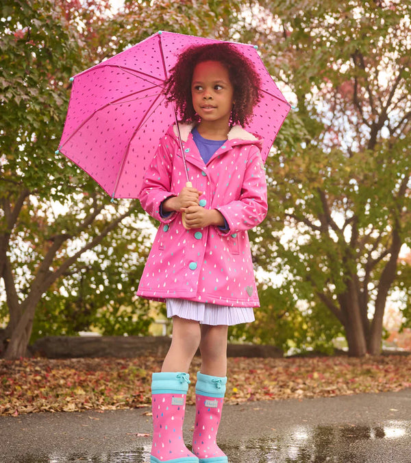 Tiny Dots hatley-Sherpa Lined Button-Up Rain Jacket-styled