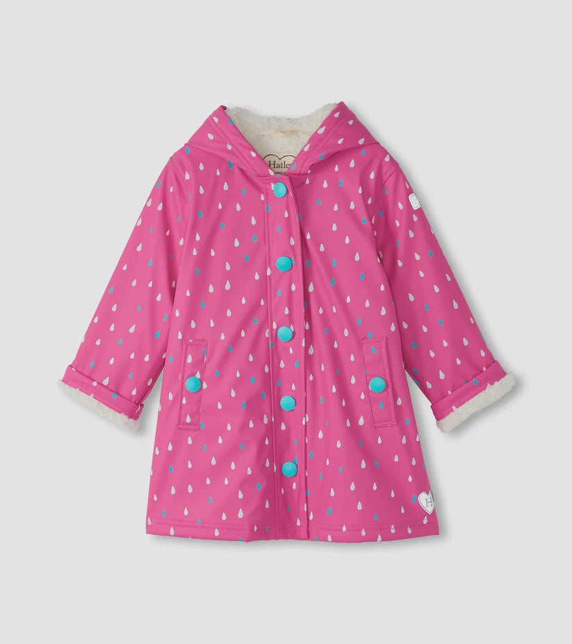 Tiny Dots hatley-Sherpa Lined Button-Up Rain Jacket