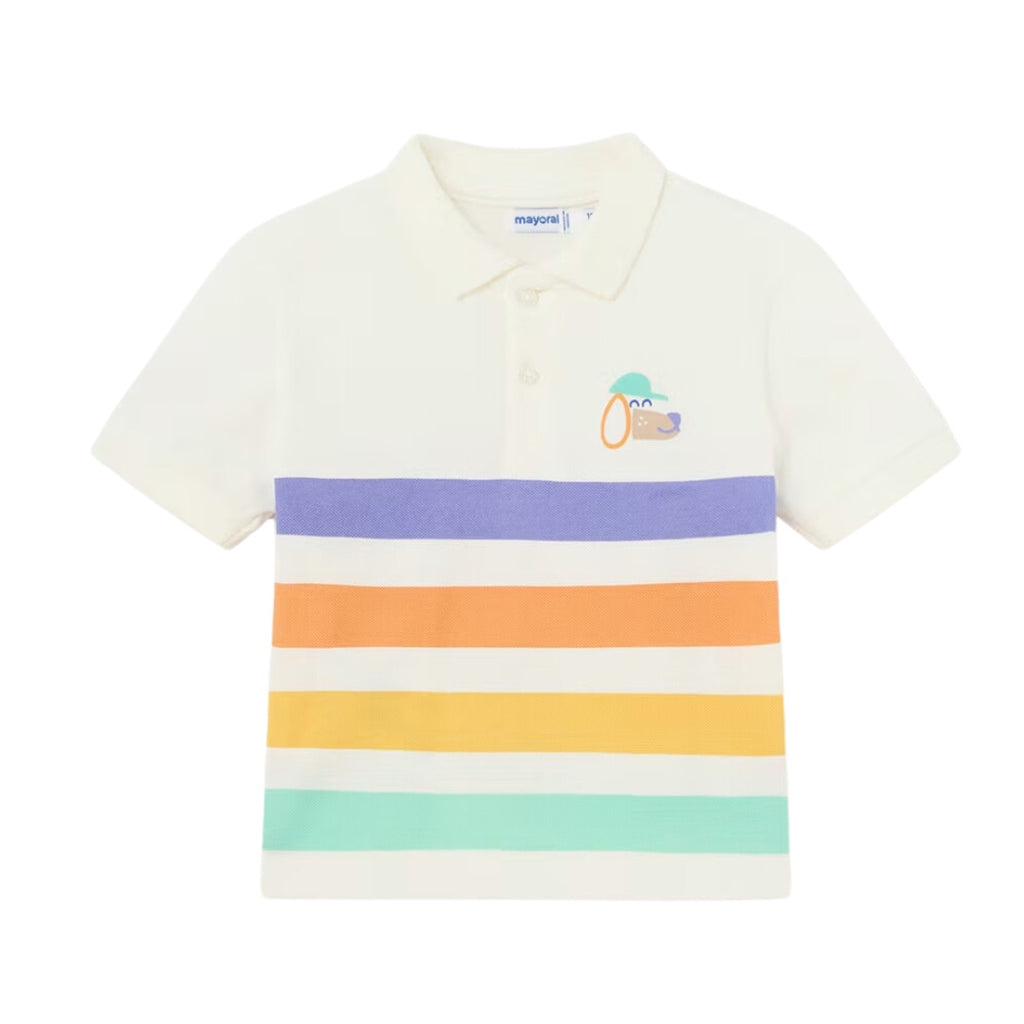 Dog Striped Polo Shirt