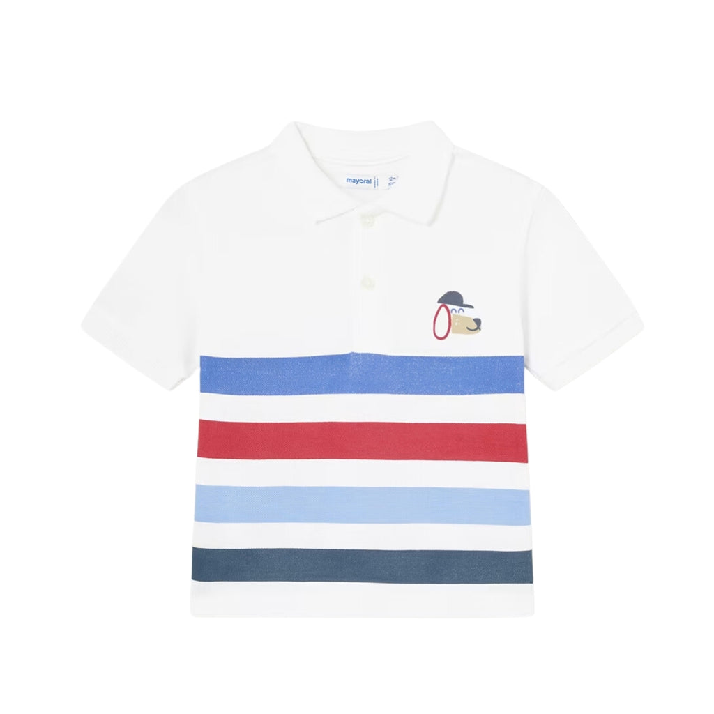 Dog Striped Polo Shirt