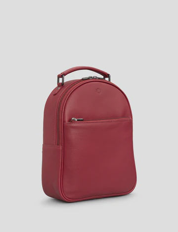 Sloane Cherry Red Leather Backpack