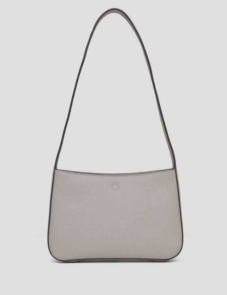 Aspen Warm Grey Leather Shoulder Bag