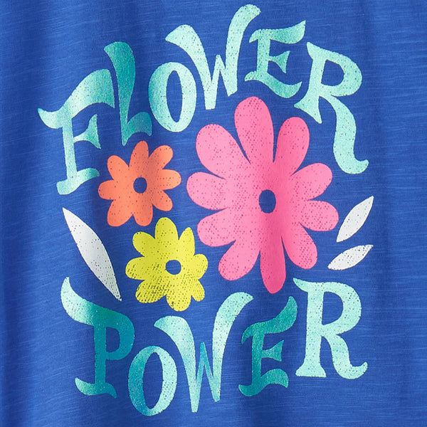 Flower Power Snap Up  Girls Tee