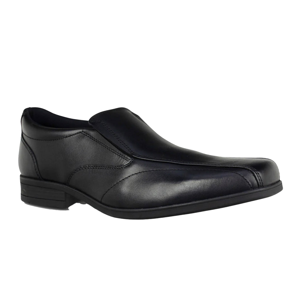 Harvey Black Leather Slip On Shoe