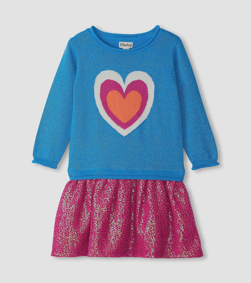 hatley-Hearts Dropped Waist Sweater Dress