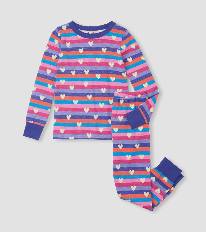 hatley-Stripes & Hearts PJ Set