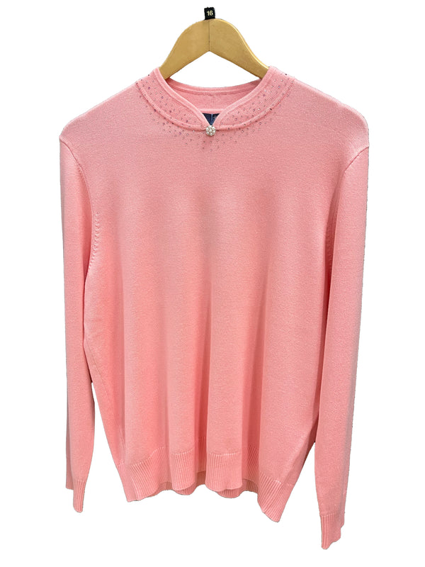 Embellished Notch Neckline Sweater SV333